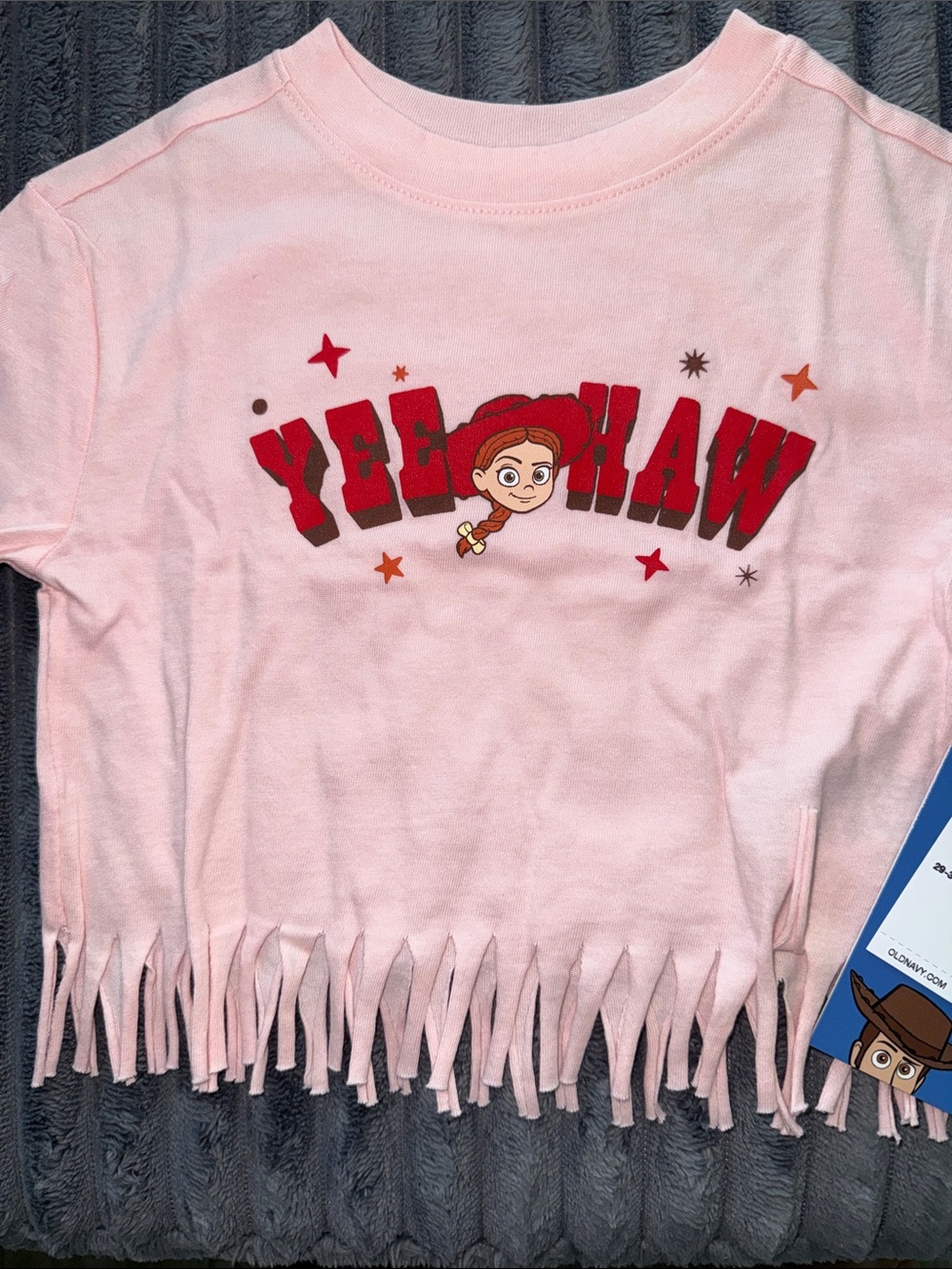 Old Navy Pink Jessie ‘Yeehaw' Fringe Top